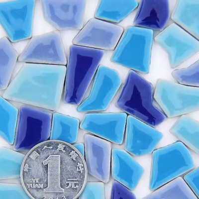 120g polügoonportselanmosaiikplaadid meisterdage käsitööna kasutatavad keraamiliste plaatide mosaiikplaadid, pikkus 1–4 cm, 1–4 g/tk, paksus 3,5 mm