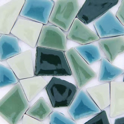 120g polügoonportselanmosaiikplaadid meisterdage käsitööna kasutatavad keraamiliste plaatide mosaiikplaadid, pikkus 1–4 cm, 1–4 g/tk, paksus 3,5 mm