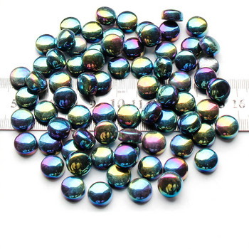 100g Mix Color Glass Ψηφιδωτό Πλακάκια Πέτρες Στρογγυλά Cabochons Χάντρες DIY Μωσαϊκό Κατασκευή για τέχνες παζλ Χειροτεχνίες διακόσμησης σπιτιού
