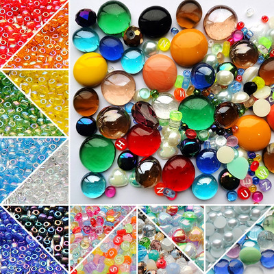 100g Mix Color Glass Mosaic Tiles Stones Round Cabochons Beads DIY Mosaic Making for Puzzle Arts Home Decoration Crafts