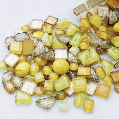 Placi de mozaic de sticlă cu sclipici de culori asortate de 100 g pentru bricolaj Artizanat, albastru, verde, bulkhobby