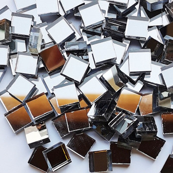 50 τεμ. τετράγωνο κρυστάλλινο γυαλί καθρέφτη κομμένη επιφάνεια μωσαϊκό πέτρες DIY Χειροποίητα δημιουργικά αξεσουάρ διακόσμησης Αυτοκόλλητα