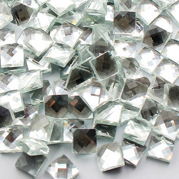 50PCS Квадратни кристални стъклени огледални изрязани повърхностни мозаечни камъни Направи си сам ръчно изработени креативни аксесоари за декорация Стикери
