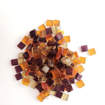 50PCS Прозрачни квадратни стъклени цветни мозаечни камъни Направи си сам ръчно изработени детски креативни аксесоари за декорация на стени Стикери