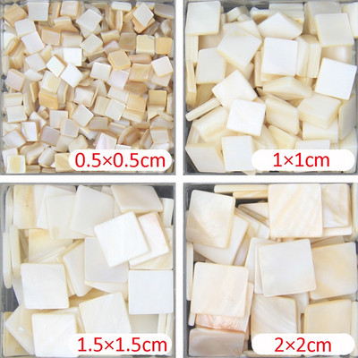50g Shell Mosaic Tiles Square Round Creative Mosaic Piece DIY Mosaic Making Stones for Craft Hobby Arts Home Wall Decoration