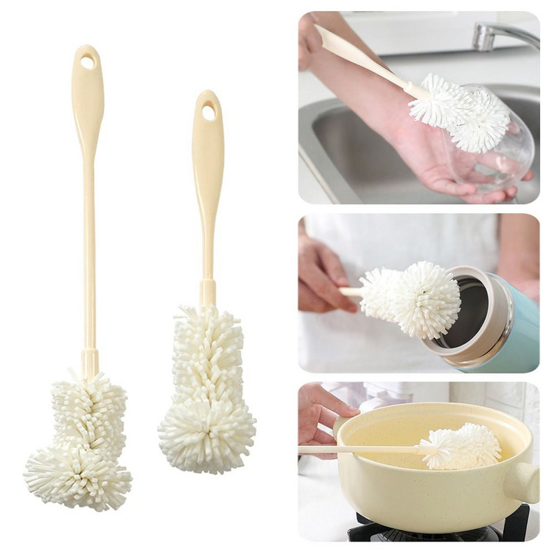 Perie de curățare pentru suzetă, 2 buc., cu cap moale, de mână, nano burete, perie pentru biberoane.