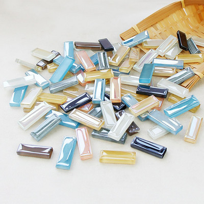 100g Μικτού χρώματος Τετράγωνη λωρίδα βιτρό Καθαρό γυαλί Μωσαϊκό Τεμάχια DIY Μωσαϊκά Πλακάκια Χόμπι Τέχνη Χειροτεχνία Υλικό