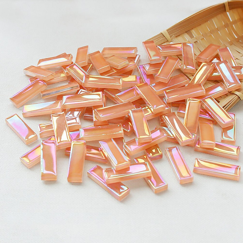 100g Μικτού χρώματος Τετράγωνη λωρίδα βιτρό Καθαρό γυαλί Μωσαϊκό Τεμάχια DIY Μωσαϊκά Πλακάκια Χόμπι Τέχνη Χειροτεχνία Υλικό