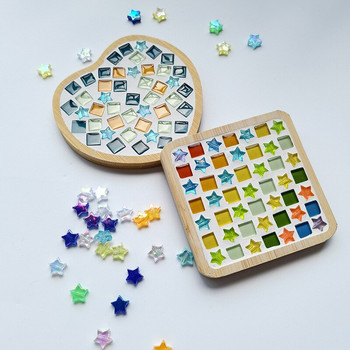 100 τεμ. Γυαλί Κρυστάλλινο Μωσαϊκό Πλακάκια Μίνι Χρώμα Star Stones DIY Μωσαϊκό Κατασκευή για Τέχνες Crafs Creative Hobby Διακόσμηση τοίχου σπιτιού