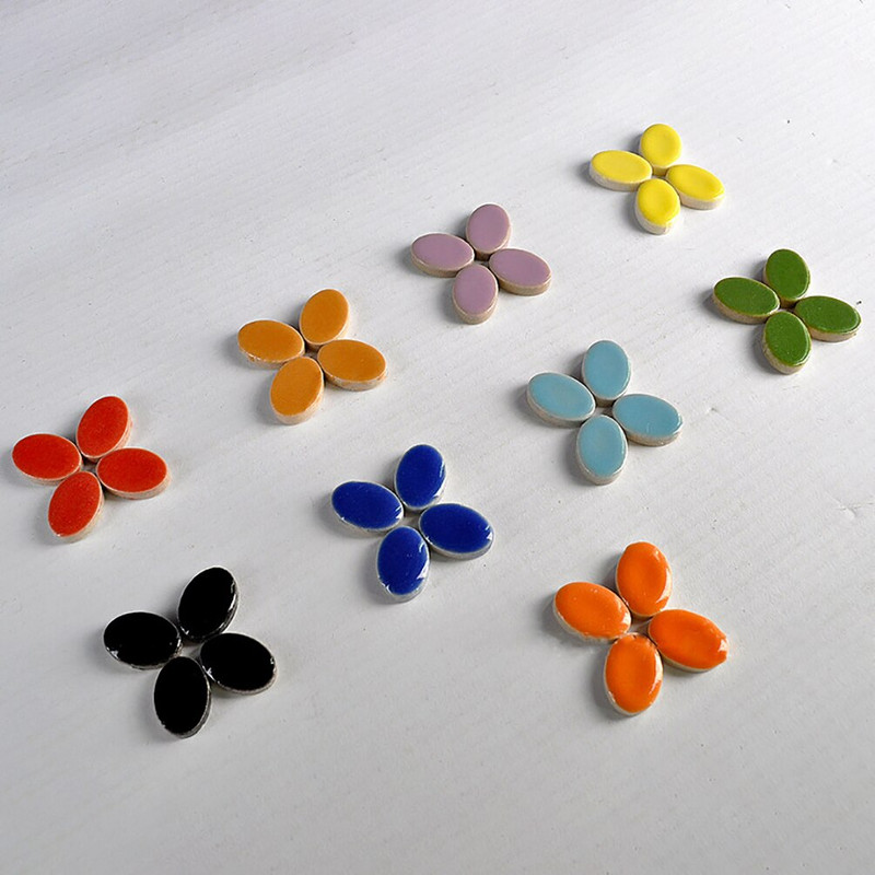 60τμχ Οβάλ κεραμικά μωσαϊκά πλακάκια Πολύχρωμα μωσαϊκό κομμάτια Μωσαϊκό DIY Κατασκευή πέτρες για Χόμπι Τέχνες Χειροτεχνία τοίχου Διακόσμηση