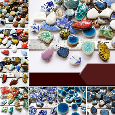 50g plăci de mozaic ceramică, pietre neregulate, multicolore, lucrate manual, bricolaj, realizarea de mozaicuri pentru meserii, hobby creativ, decor de perete pentru acasă