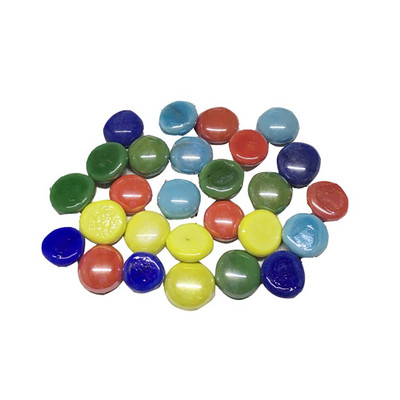 100 g plăci de mozaic din sticlă transparentă Mărgele plate rotunde pentru artizanat Pietre decorative din sticlă pentru realizarea de mozaic