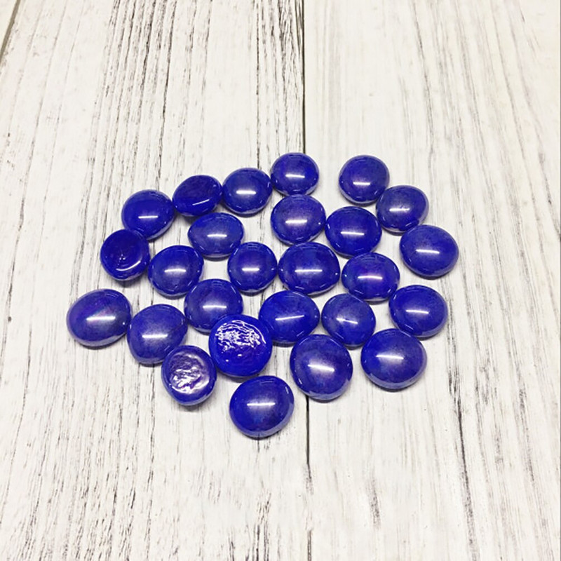 100 g plăci de mozaic din sticlă transparentă Mărgele plate rotunde pentru artizanat Pietre decorative din sticlă pentru realizarea de mozaic