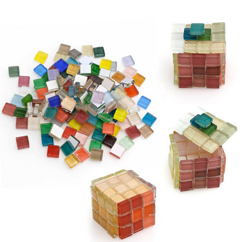 Γεωμετρικές Φιγούρες Μίνι Κρυστάλλινο Μωσαϊκό Γυαλί Πλακάκια Παιδικά Χειροποίητα Δημιουργικά Μέρη 1 εκ. Χρωματιστά Τετράγωνα