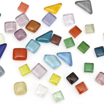 Геометрични фигури Мини кристална мозайка Стъклени плочки Детски ръчно изработени творчески части 1 см Цветни квадратчета