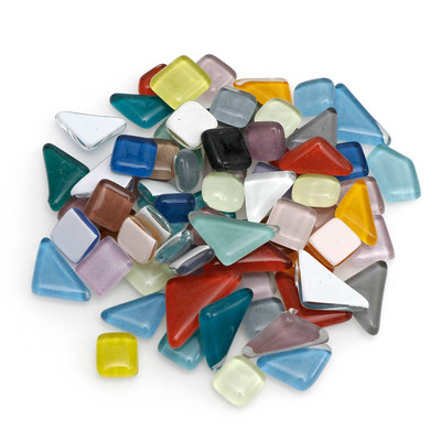 Γεωμετρικές Φιγούρες Μίνι Κρυστάλλινο Μωσαϊκό Γυαλί Πλακάκια Παιδικά Χειροποίητα Δημιουργικά Μέρη 1 εκ. Χρωματιστά Τετράγωνα