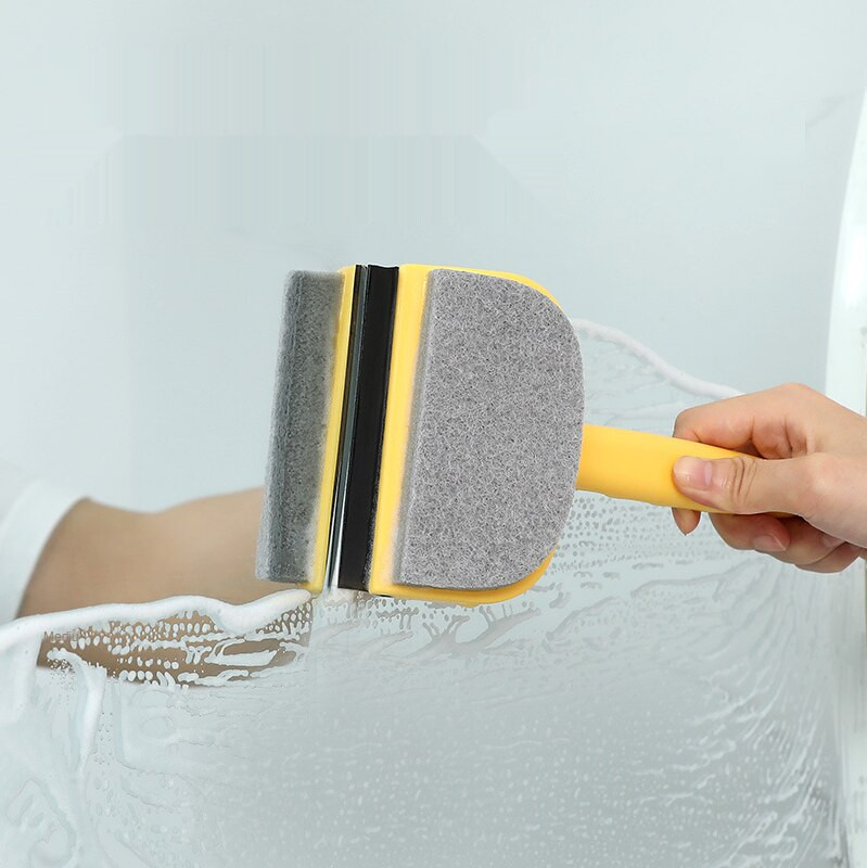 Îndepărtare gratuită Perie pentru ecran pentru ștergere Răzut pentru sticlă din plastic două în unu Razuirea ferestrelor de acasă Plasă de nisip Praf Perie de curățare a ferestrelor