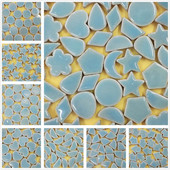 10 tk ebakorrapärased mosaiikplaadid keraamiline leht südametähe mosaiiktükid DIY loominguline käsitsi valmistatud mosaiikpusle seinakaunistuse materjal