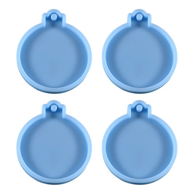 4 bucăți pandantive de Crăciun Matrite din rășină Forme rotunde de turnare din silicon Matrite pentru bricolaj Artizanat Mucegai din silicon pentru bricolaj brelocuri lumina