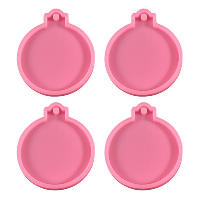 4 bucăți pandantive de Crăciun Matrite din rășină Forme rotunde de turnare din silicon Matrite pentru bricolaj Artizanat Mucegai din silicon pentru bricolaj brelocuri lumina