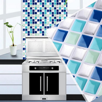 Praktiska sienas uzlīme Pašlīmējoša krāsu bloku flīžu uzlīmes Mitrumizturīgas mozaīkas Backsplash virtuves vannas istabas sienas uzlīme
