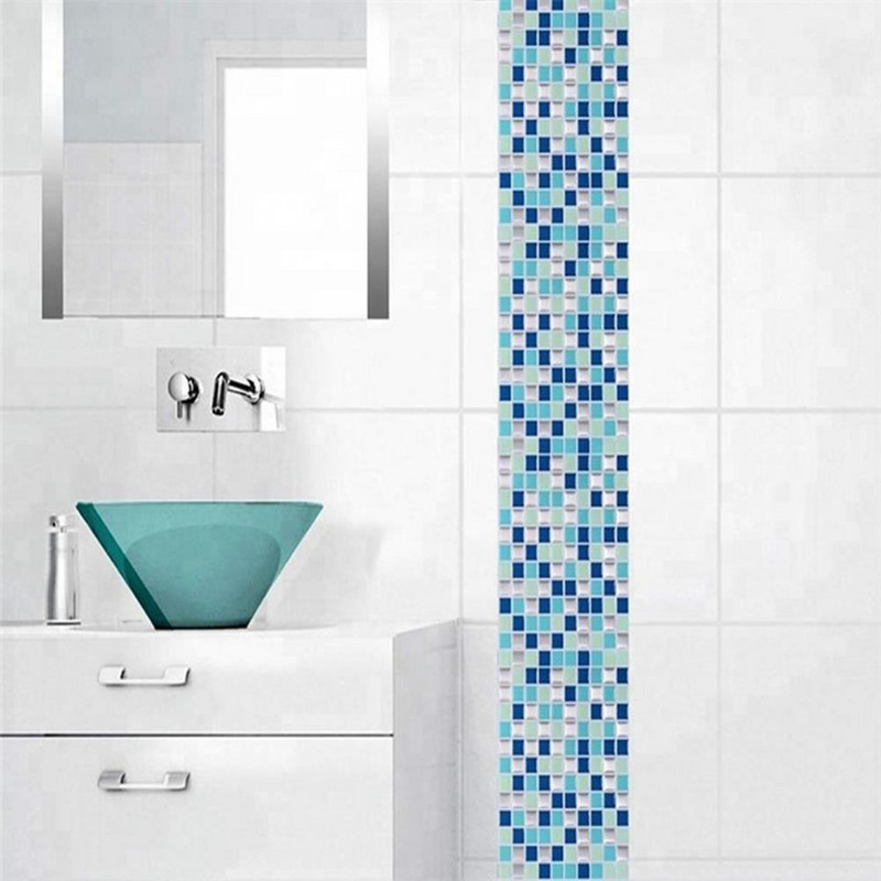 Praktiska sienas uzlīme Pašlīmējoša krāsu bloku flīžu uzlīmes Mitrumizturīgas mozaīkas Backsplash virtuves vannas istabas sienas uzlīme