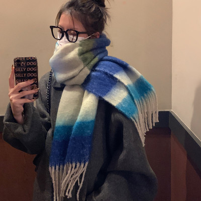 Νέο μοντέλο γυναικείο χειμωνιάτικο κασκόλ με κρόσσια