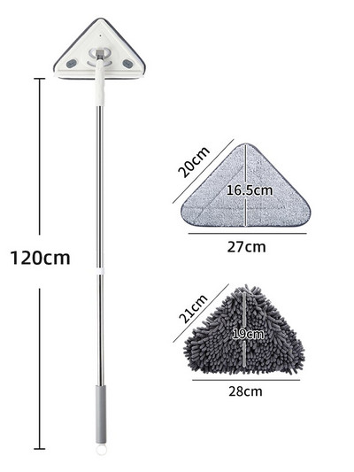 MOPALL trīsstūra logu tīrīšanas mops Daudzfunkcionāls izvelkams stikla tīrītājs logu tīrīšanas līdzeklis sienu un logu tīrīšanai