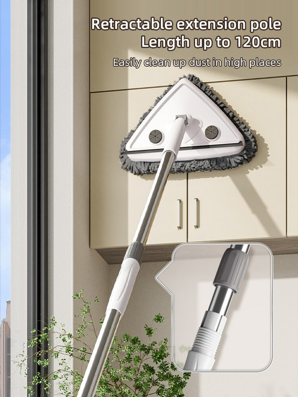 MOPALL kolmnurkne aknapuhastusmopp Multifunktsionaalne sissetõmmatav klaasipuhasti aknapesuvahend seina- ja aknapuhastusvahend