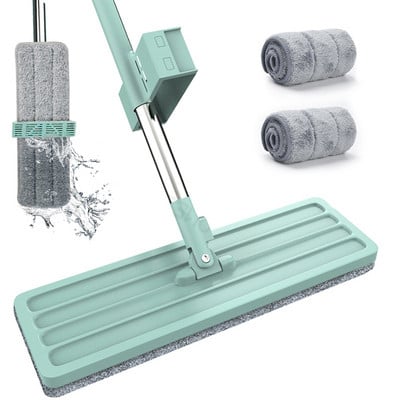 Плоски мопове Безплатно ръчно пране Magic Cleaner Самоизцеждащ се Mop Squeeze Домакински автоматични дехидратиращи телескопични инструменти за дома