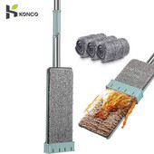 Mikrošķiedras plakanā mopa, ar rokām brīvi izspiežama tīrīšana grīdas mops ar 2 mazgājamiem mopu paliktņiem Lazy Mop mājsaimniecības tīrīšanas rīki