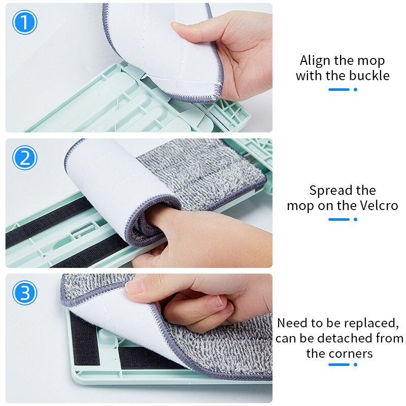 Mikrofiibrist lame mop kätevabalt pigistatav põrandamopp koos 2 pestava mopipadjaga Lazy Mop majapidamises kasutatavad puhastusvahendid