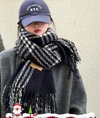 Γυναικείο καρό κασκόλ  με κρόσσια