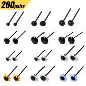 Nonvor 200 porų plastikinės akutės adatiniam vėlimui Meškiukai Lėlės Gyvūnai „Pasidaryk pats“ rankų darbo žaislinės lėlės priedai 2/3/4/5/6 mm