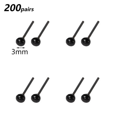 Nonvor 200 porų plastikinės akutės adatiniam vėlimui Meškiukai Lėlės Gyvūnai „Pasidaryk pats“ rankų darbo žaislinės lėlės priedai 2/3/4/5/6 mm