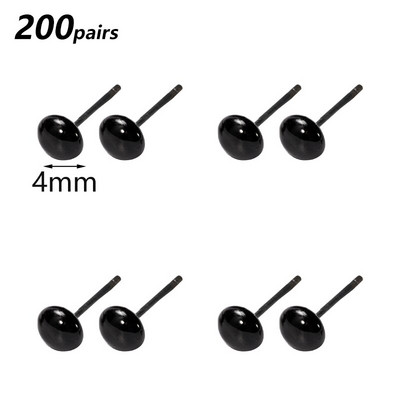 Nonvor 200 porų plastikinės akutės adatiniam vėlimui Meškiukai Lėlės Gyvūnai „Pasidaryk pats“ rankų darbo žaislinės lėlės priedai 2/3/4/5/6 mm