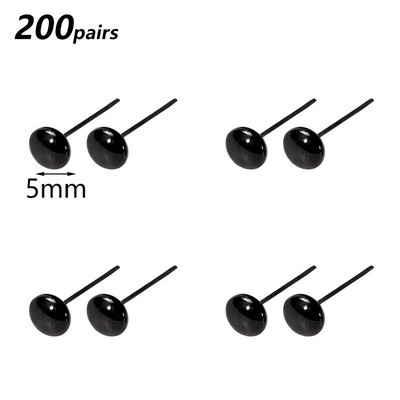 Nonvor 200 porų plastikinės akutės adatiniam vėlimui Meškiukai Lėlės Gyvūnai „Pasidaryk pats“ rankų darbo žaislinės lėlės priedai 2/3/4/5/6 mm