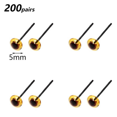 Nonvor 200 porų plastikinės akutės adatiniam vėlimui Meškiukai Lėlės Gyvūnai „Pasidaryk pats“ rankų darbo žaislinės lėlės priedai 2/3/4/5/6 mm