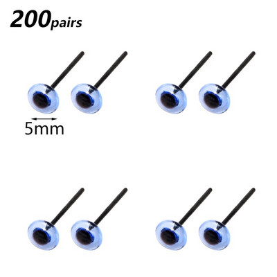 Nonvor 200 porų plastikinės akutės adatiniam vėlimui Meškiukai Lėlės Gyvūnai „Pasidaryk pats“ rankų darbo žaislinės lėlės priedai 2/3/4/5/6 mm