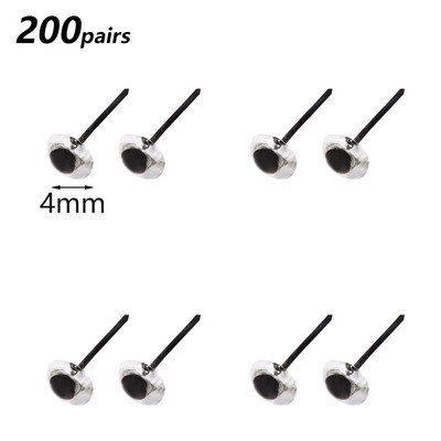 Nonvor 200 porų plastikinės akutės adatiniam vėlimui Meškiukai Lėlės Gyvūnai „Pasidaryk pats“ rankų darbo žaislinės lėlės priedai 2/3/4/5/6 mm