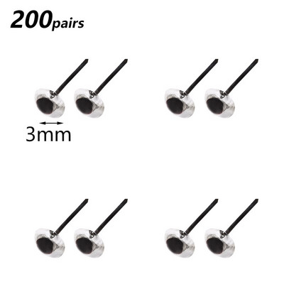 Nonvor 200 porų plastikinės akutės adatiniam vėlimui Meškiukai Lėlės Gyvūnai „Pasidaryk pats“ rankų darbo žaislinės lėlės priedai 2/3/4/5/6 mm