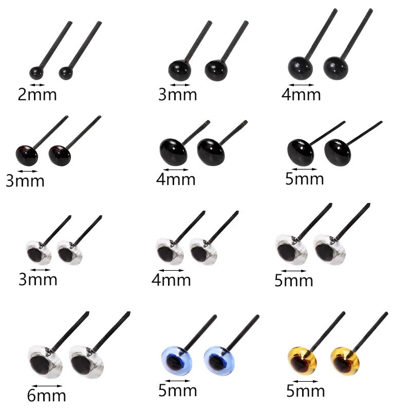 Nonvor 200 porų plastikinės akutės adatiniam vėlimui Meškiukai Lėlės Gyvūnai „Pasidaryk pats“ rankų darbo žaislinės lėlės priedai 2/3/4/5/6 mm