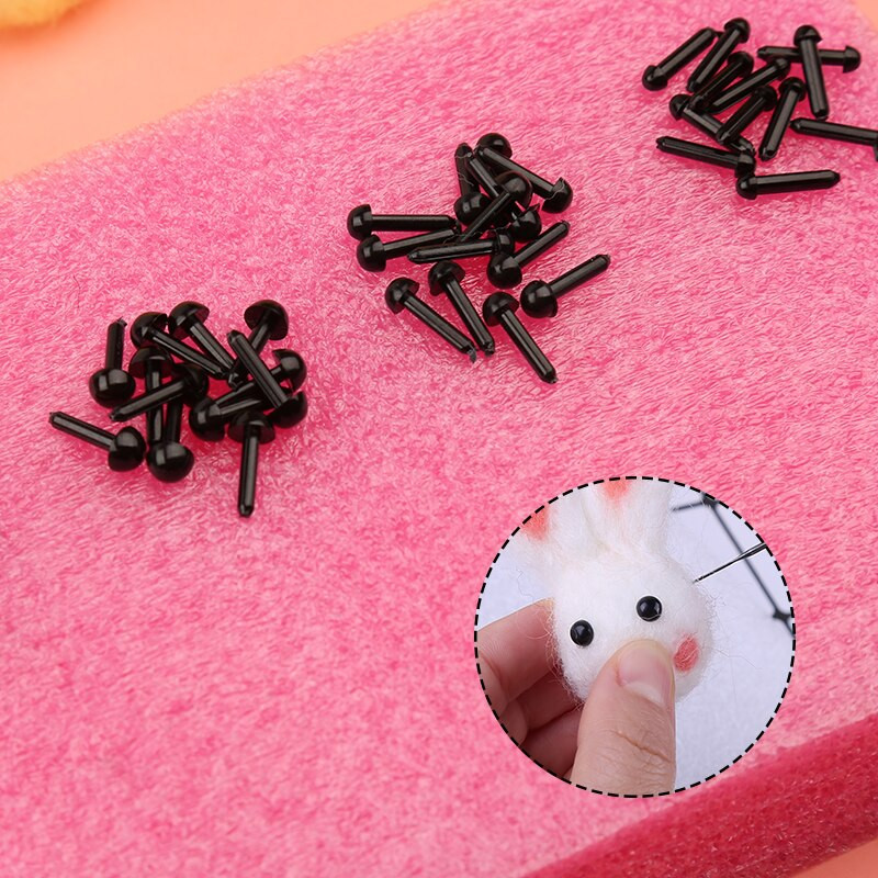 Nonvor 200 porų plastikinės akutės adatiniam vėlimui Meškiukai Lėlės Gyvūnai „Pasidaryk pats“ rankų darbo žaislinės lėlės priedai 2/3/4/5/6 mm