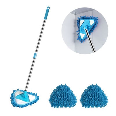 Triangle Lazy Cleaning Mop Retractable Chenille Mop Dust Sweeping Wall & Ceiling Tiles Household Cleaning Glass Window Floor Mop