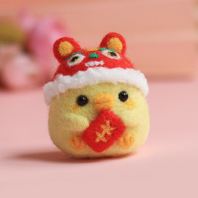 Desene animate din pâslă de lână de rață Seturi cu punct de cruce de bricolaj Animal amuzant Poke Poke Needle Needlework Papusa Cadou de Craciun Decorat pentru casa