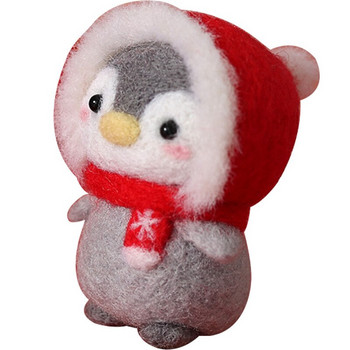 Незавършен комплект от филц 2021 Нов най-нов забавен празничен коледен новогодишен пингвин вълнена игла комплект от филц пакет Направи си сам ръчно изработена кукла играчка