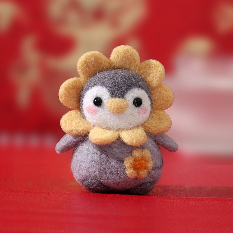 Trusă de pâslă neterminată 2021 Nou, Cele mai recente, amuzante, festive, de Crăciun, Anul Nou, Pinguin, lână, set de pâslă cu ac, Pachet de jucărie pentru păpuși, lucrate manual