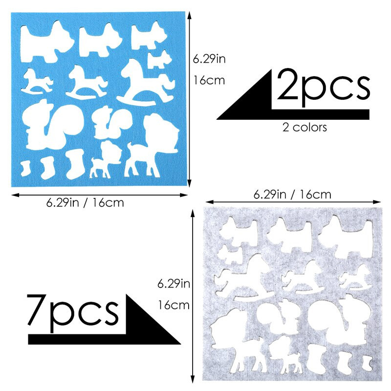 LMDZ 2/7PCS Σετ χειροτεχνίας μαλλί τσόχα φόρμα βελόνας με λαβή για DIY Craft Στένσιλ Απλικέ Χειροτεχνίας