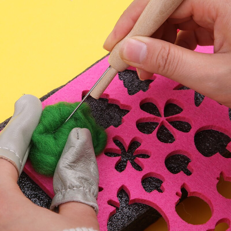 LMDZ 2/7PCS Σετ χειροτεχνίας μαλλί τσόχα φόρμα βελόνας με λαβή για DIY Craft Στένσιλ Απλικέ Χειροτεχνίας