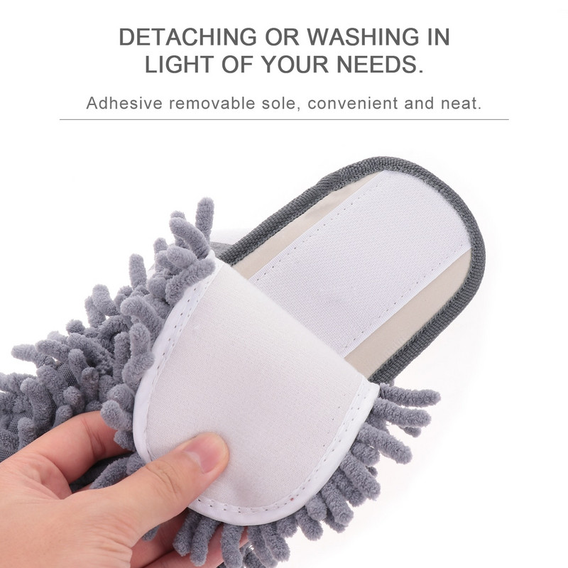 1 ζευγάρι γυναικείες παντόφλες Lazy mop Παντόφλες μπάνιου ανδρών unisex για στεγνό καθάρισμα ποδιών Slipper Drag Shoe Mop Οικιακά εργαλεία